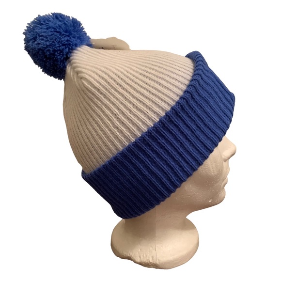 Adventure Time Cartoon Network Adult Cute Pom Pom Beanie Blue & White Kidcore - Picture 4 of 9